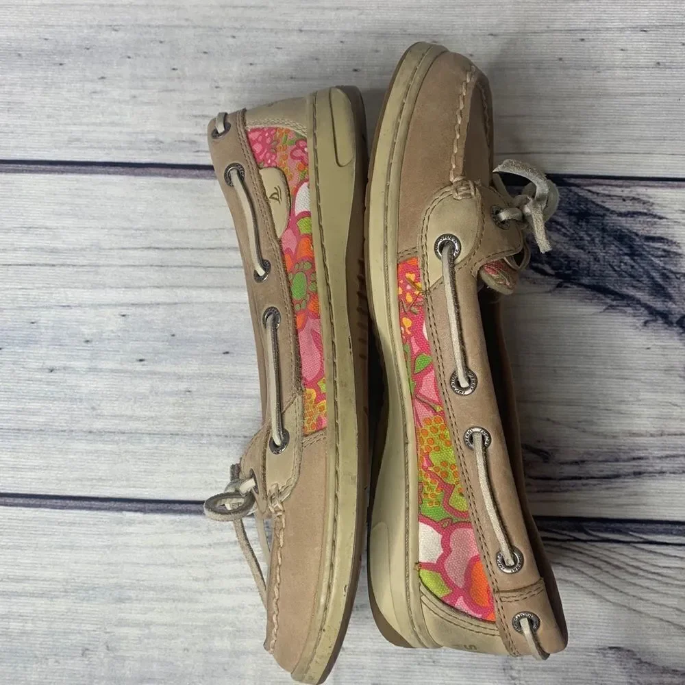 Sperry Top Sider Womens 6.5 Pink/Yellow Floral‎